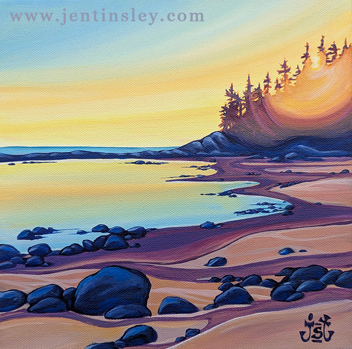 As the Sun Slips Away original painting